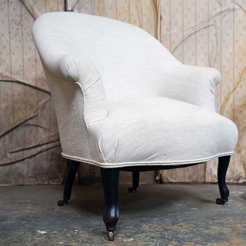 French Napoleon III Upholstered Salon Armchair C.1870