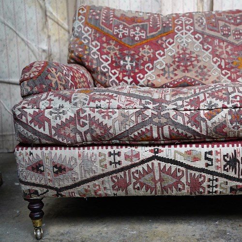 Large 20Thc George Smith Signature Kilim Upholstered Sofa C.1988