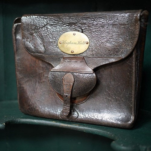 Unique Late Victorian Leather Satchel; Heigham Hall Lunatic Asylum C.1890