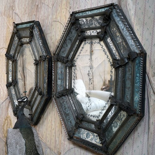 Monumental Pair Of 19Thc Venetian Engraved Glass Mirrors C.1870