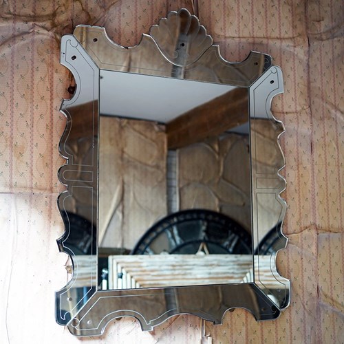 A Large Mid-20Thc Venetian Glass Wall Mirror