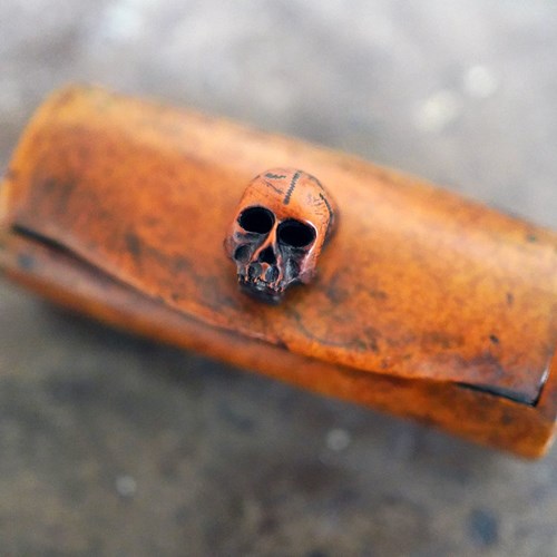 Early Victorian Burr Wood Memento Mori Snuff Box C.1840