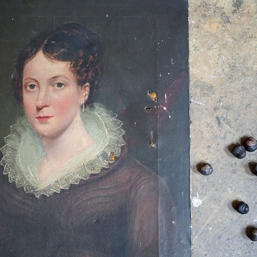 Mid-Victorian Oil On Canvas Portrait Of A Lady C.1870