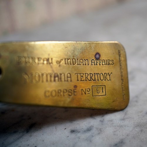 Brass American Corpse Identification Tag From The ‘Bureau Of Indian Affairs'