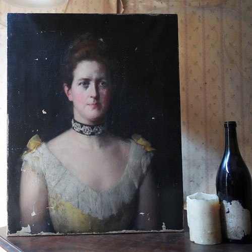 Robert Edward Morrison (1852-1925); A Good Oil On Canvas Portrait Of A Lady