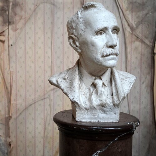 Early 20Thc Scottish Plaster Portrait Bust Of George Tait By Thomas Clapperton