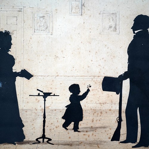 Regency Period Family Portrait Silhouette C.1820-35