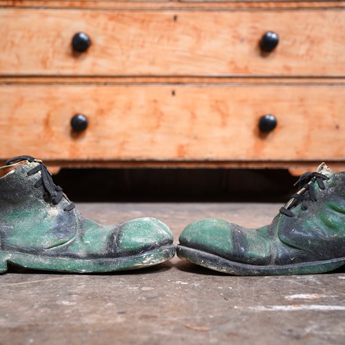 Wonderfully Battered Rubber Pair Of Mid 20Thc Circus Clown’S Shoes C.1950