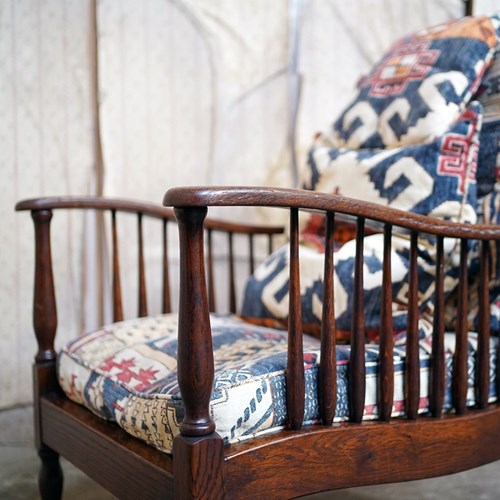 Early 20Thc Arts & Crafts Oak Reclining Armchair By Shapland & Petter C.1900