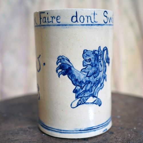 Earthenware Tankard; “Drink Faire Don’T Swear” By Charles H. Whymper 1893