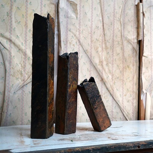 Trio Of Mid 20Thc Brutalist Graduating Slate Vases C.1970