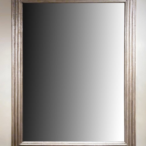 Large Silvered Wood Mirror