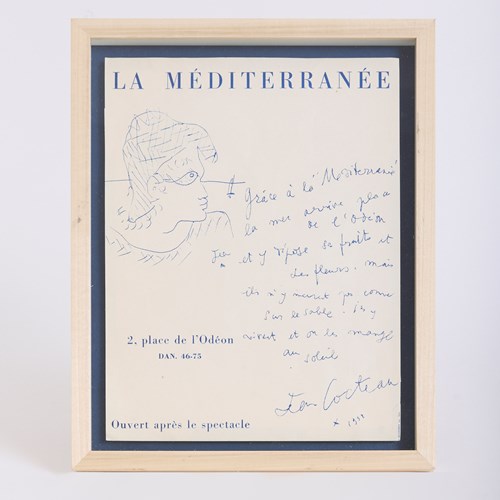 Lithograph By Jean Cocteau (1889-1963)