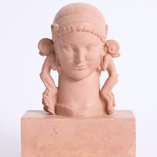 Faun's Head By Jean-René Debarre (1907-1968)