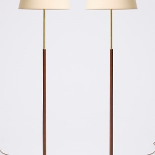Faux Leather And Brass Floor Lamp
