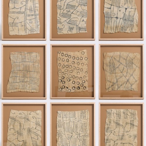 Set Of 9 Mbuti Bark Cloths