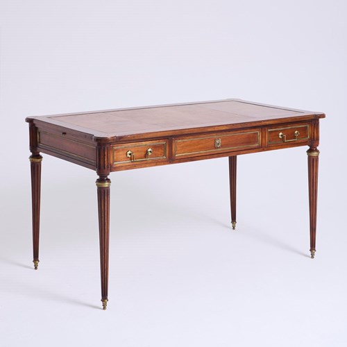 Louis XVI Style Mahogany And Brass Desk