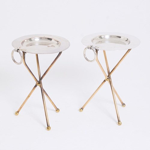 Pair Of Silvered Side Tables