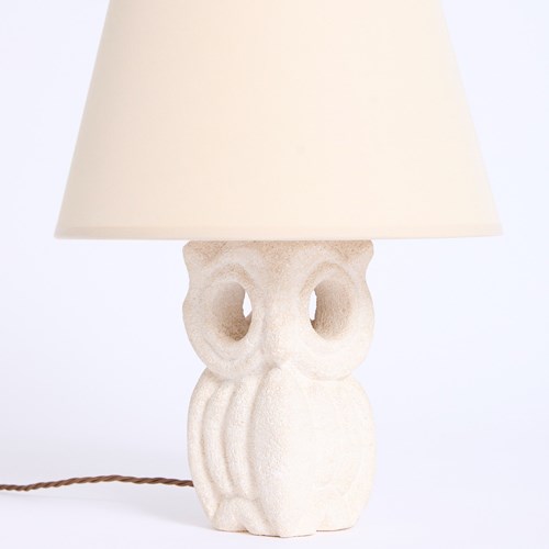 Stone Owl Table Lamp