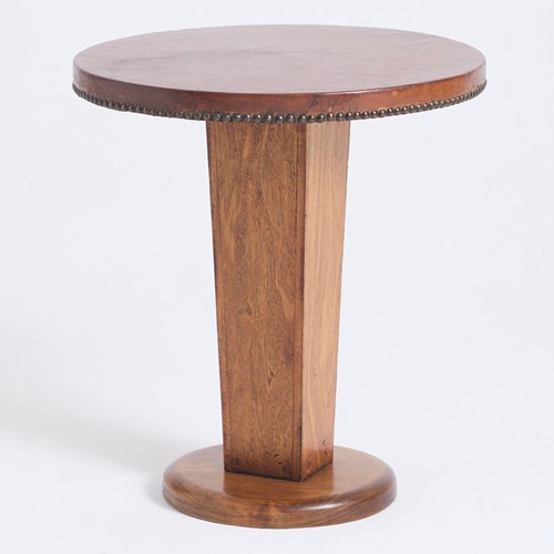 Leather Top Side Table