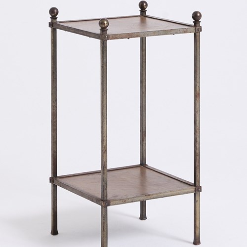 Leather Top Side Table