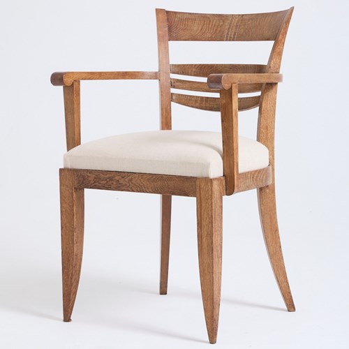 Art Deco Limed Oak Armchair