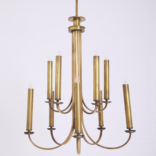 Mid-Century Brass Chandelier By Ulrich Guglielmo