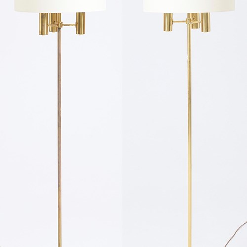 Pair Of Brass Floor Lamps