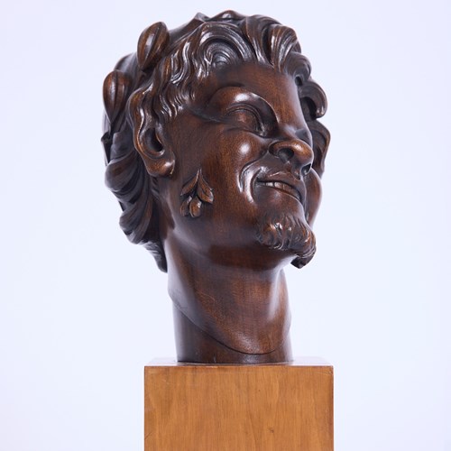 Art Deco Faun's Head Sculpture