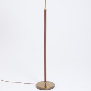 Faux Leather And Brass Floor Lamp