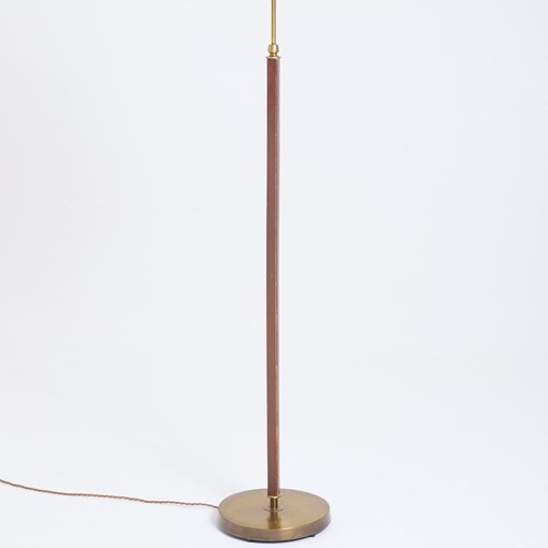 Faux Leather And Brass Floor Lamp