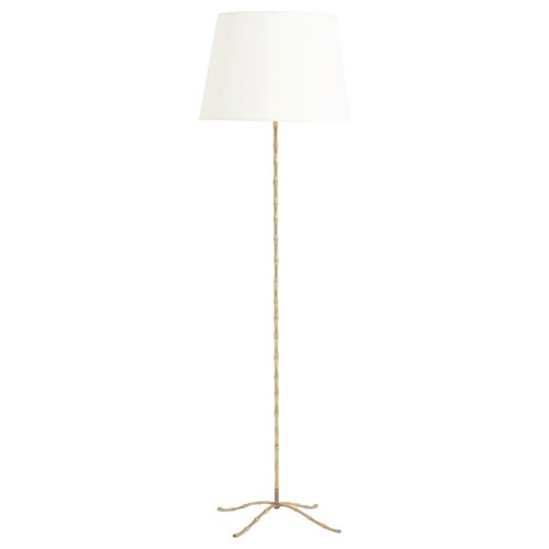 Mid-Century Brass Bamboo Floor Lamp