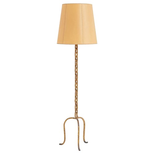 Mid-Century Gilt Chain Links Floor Lamp