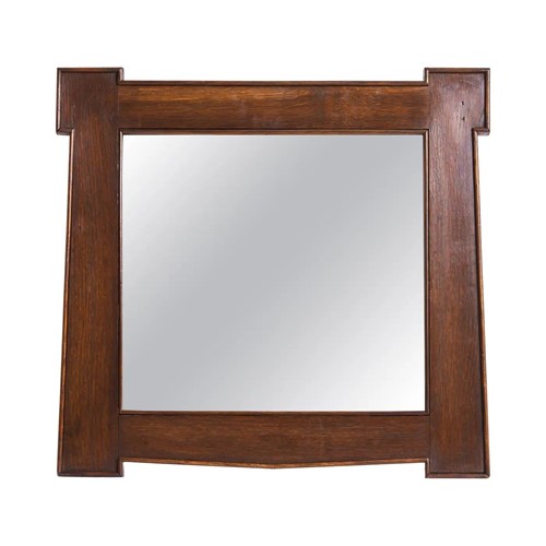 Arts & Crafts Oak Mirror