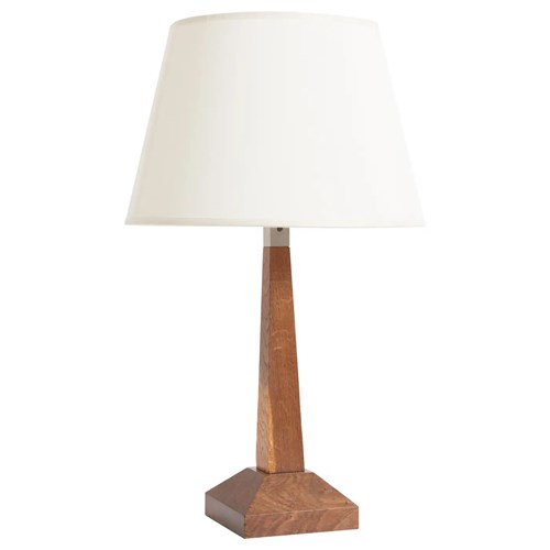 Art Deco Oak Table Lamp