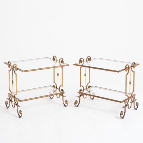 Pair Of 1940S Gilt Iron Side Tables