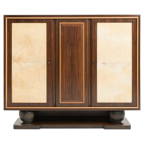 Art Deco Macassar Ebony And Velum Cabinet