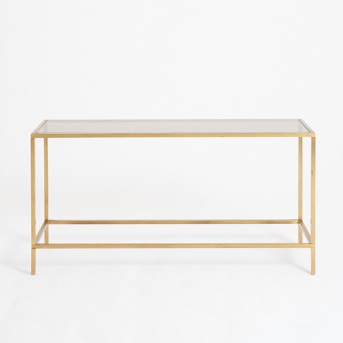 Mid-Century Brass Console Table