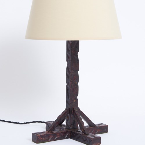 Art Deco Wooden Table Lamp