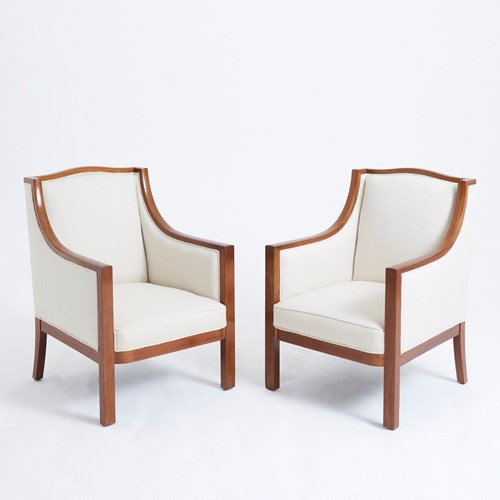 Pair Of Swedish Modern Armchairs