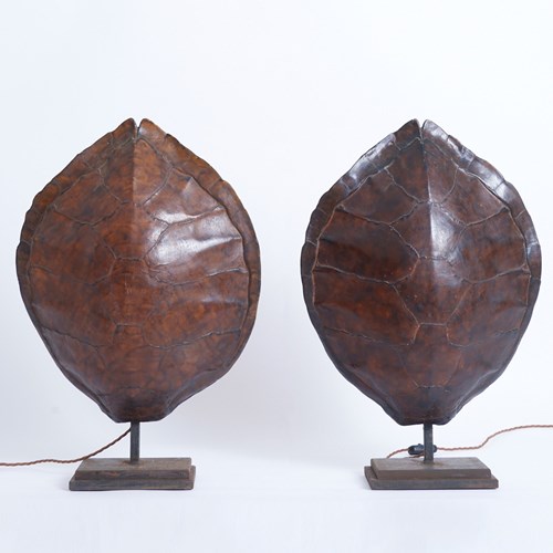 Pair Of Tortoiseshell Table Lamps