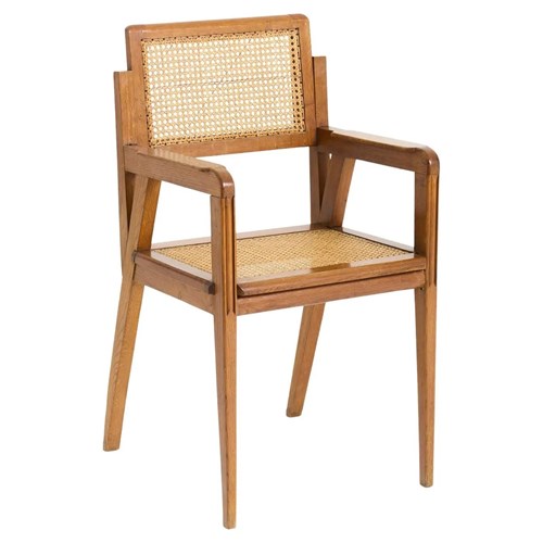 Oak And Cane Armchair