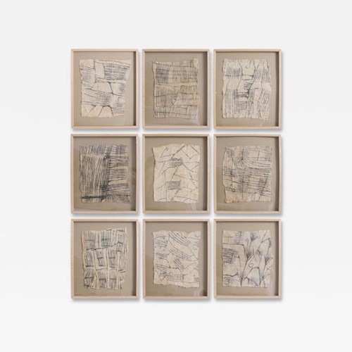 Set Of 9 Mbuti Bark Cloths