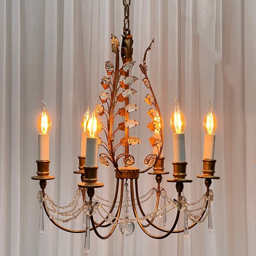 Beautiful 1960’S Banci Firenze Gilt Chandelier