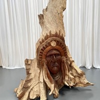 Native American Chief, hand carved  Sculpture 