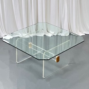 1970’S Acrylic & Glass Coffee Table...