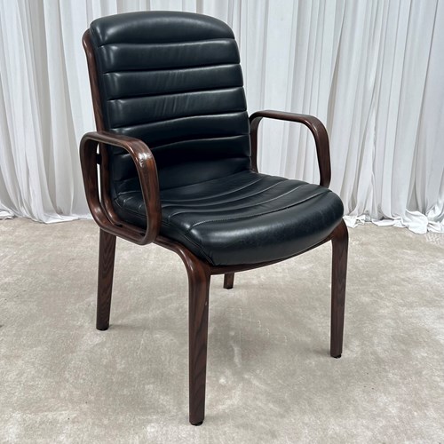 Vintage Stoll Giroflex Leather Arm Chair 