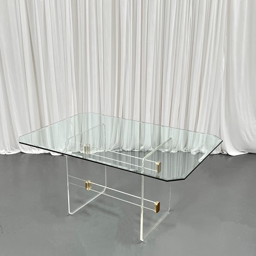 Superb 70’S Acrylic And Glass Dining Table 