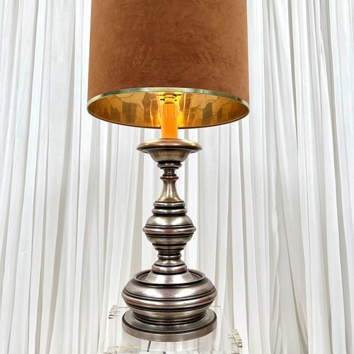 Large Vintage Gilt Wood Table Lamp 