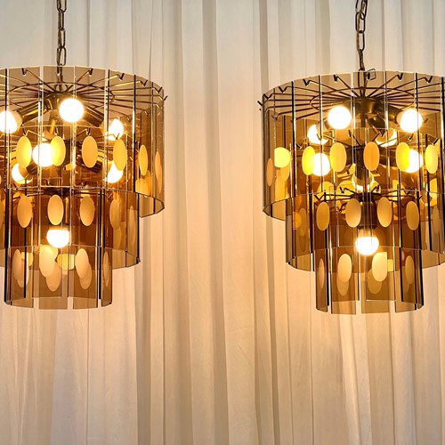 Gino Vistosi Midcentury murano glass chandeliers 